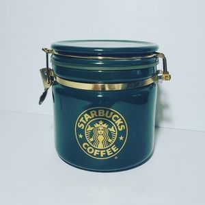 Starbucks Holiday Green and Gold Coffee Canister